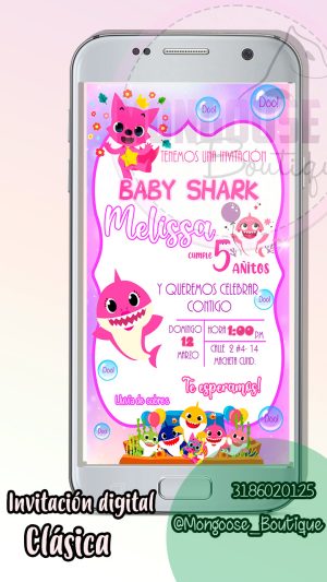 Invitacion digital cumpleaños BabyShark