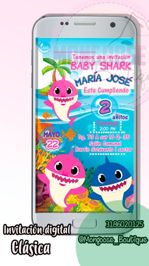 Invitacion digital cumpleaños BabyShark