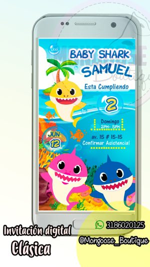 Invitacion digital cumpleaños BabyShark