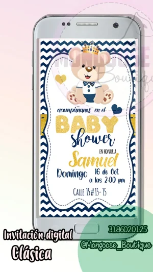 Clasica - Baby Shower Osito Rey