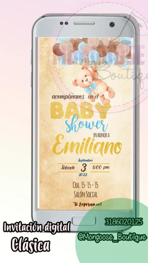 Clasica - Baby Shower Osito Globos