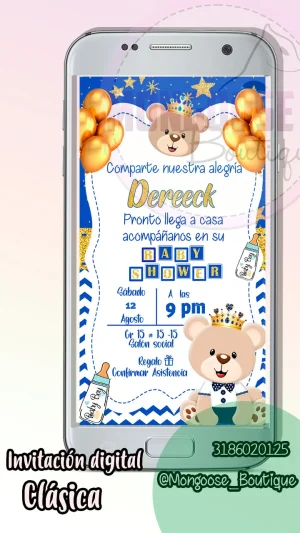 Clasica - Baby Shower Osito Rey