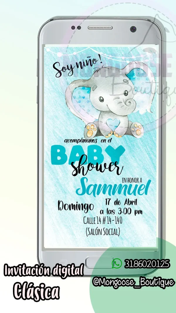 Clasica - Baby Shower Elefante