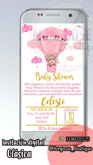 Imagen - Baby Shower Niña Osita Paracaidas