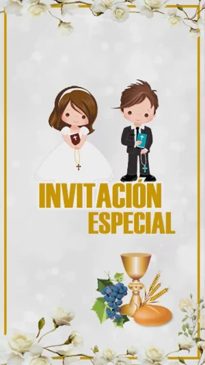 Video - Primera Comunión Niña y Niño Blanco Dorado